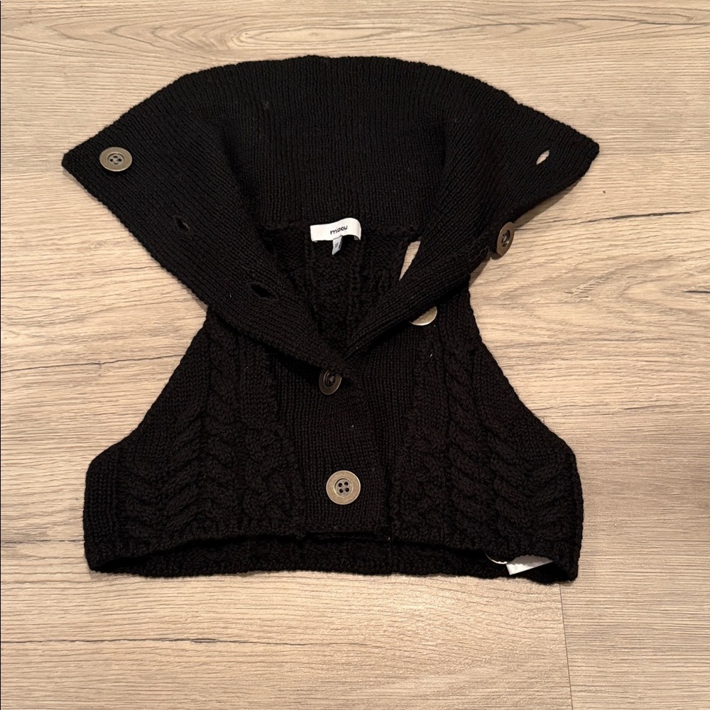 Miaou Black Knit Buttoned Vest